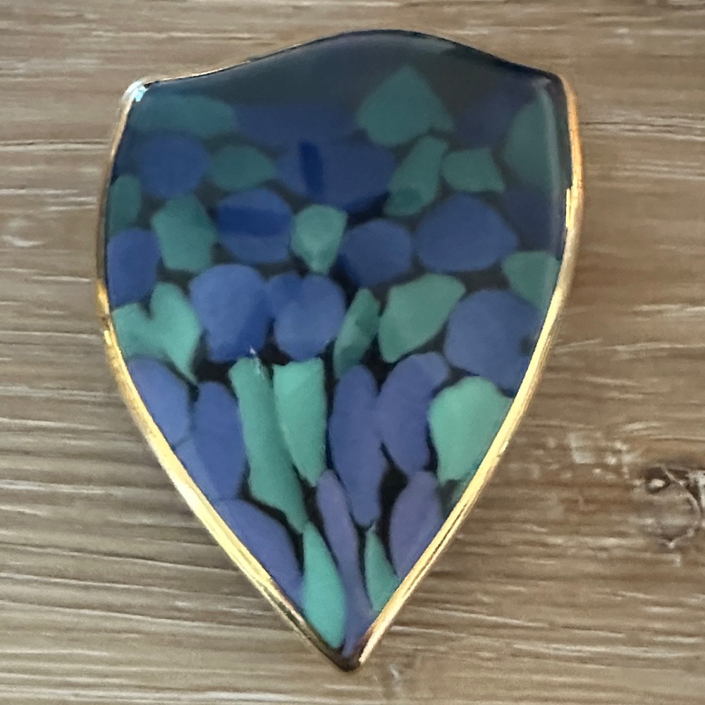 Vintage Sheild Shape Enamel Brooch